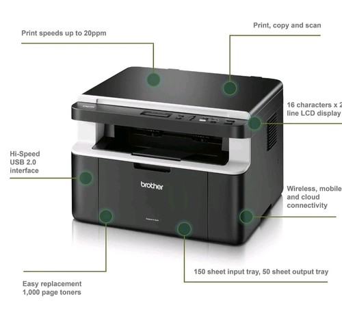 Brother dcp 1612w - mono, laser