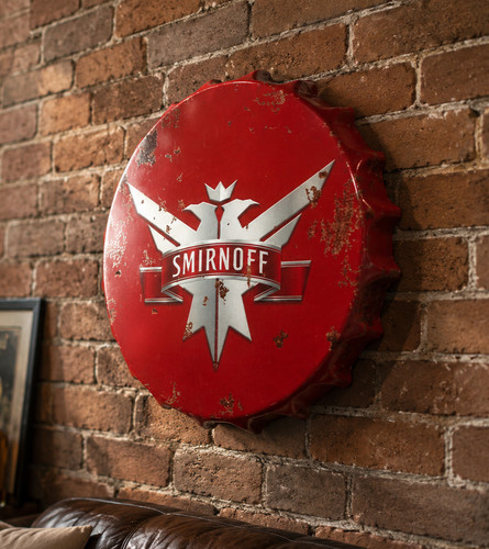 Smirnoff bottle top metal wall - smirnoff,