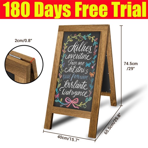Double sided wooden blackboard - double,