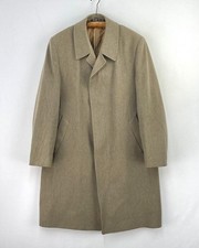 Dunn & Co Overcoat Mens 40R Brown Twill Wool West England Tweed Coat Trench Mac