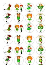 24 IRISH DANCING TOPPERS WAFER RICE EDIBLE FAIRY CAKE BUN TOPPERS