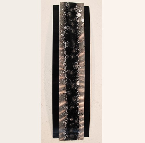 Black silver metal wall - &,