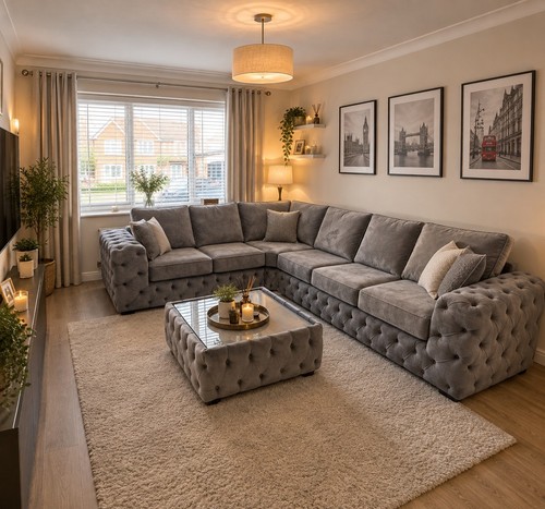 Large chesterfield corner sofa - large,