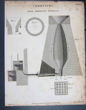 Original Old Antique Print