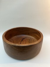 Large Mid Century Teak Salad Bowl 25cm Vintage Retro