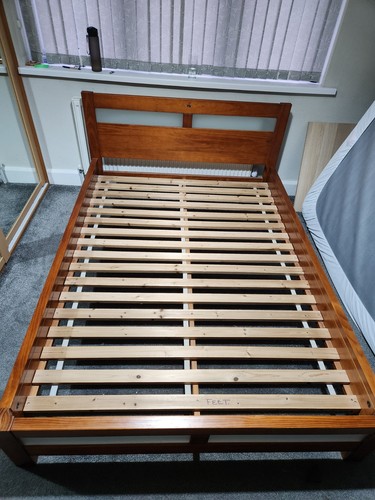 Solid oak doubke bed frame - oak,