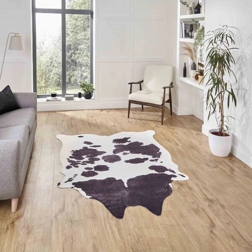 Black white faux large - faux,