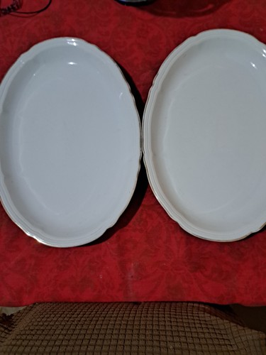 Pair oval serving plates - pair,