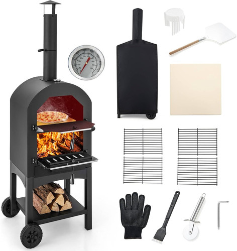Outdoor pizza oven wood - pizza, fired