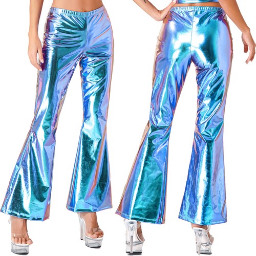 Womens pants shiny flare - uk,