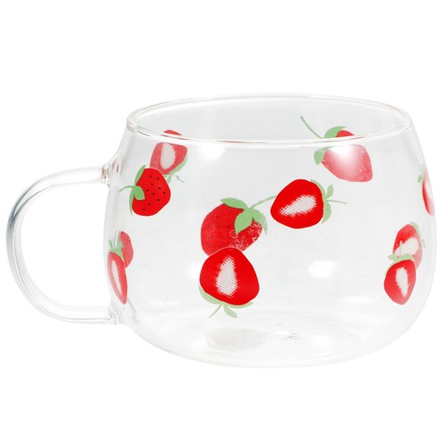 Lovely strawberry glass mug - strawberry,