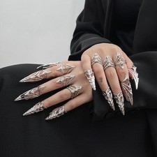 Metal Nail Cover Ring Cosplay