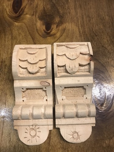 Wooden corbels pair sun - wooden,