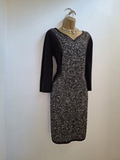 Sportmax Dress  Large New Black White Wool Blend Pockets