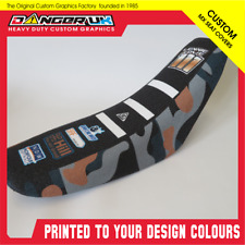 Oset MX10 Textured Seat Cover Custom Printed sewn on ribs with Name No. Logos