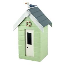Wooden Money Box Beach Hut With Seagull Adult Decor Gift Nauticalia Green