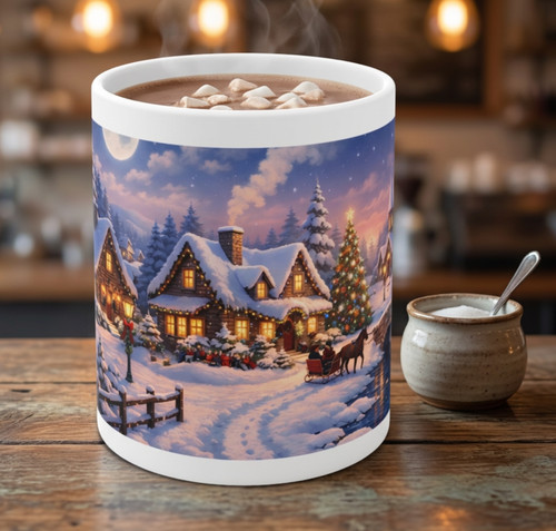 Christmas scene mug - christmas,