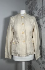 Max Mara Weekend Jacket Womens Size 8 Linen Overshirt Oatmeal Beige Minimalist