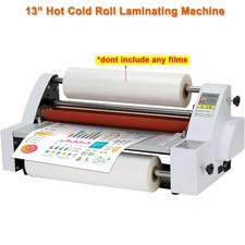 13" Hot Cold Roll Laminator Laminating Machine+Single&Doubel Sides Laminating