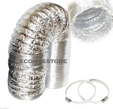 Aluminum Air Ducting 8" Inch x 25' Feet Air Ventilation Non-Insulated w/ Clamp
