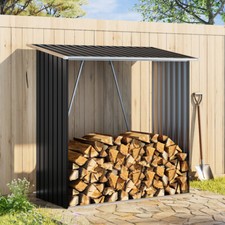 Outdoor Metal Log Store Holder