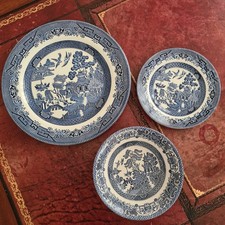 12pc Vintage Blue Willow Set