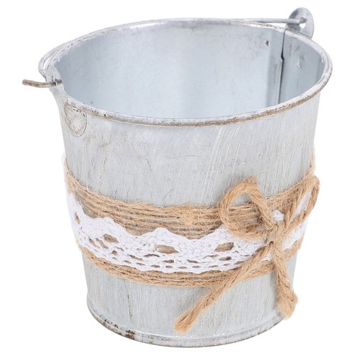 Iron flower bucket vintage - iron,