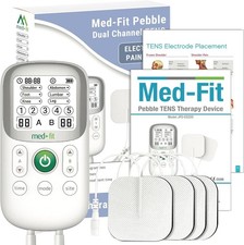 Med-Fit Pebble Dual Channel TENS & EMS Machine: 30 Programmes for Pain Relief