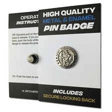 St Christopher High Quality Metal & Enamel Pin Badge with Secure Locking Back