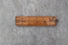Vintage Boxwood & Brass No 22  Folding Rule Ruler 24" Measuring Tool