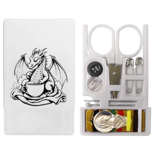 Chubby dragon sat with soup - sat,