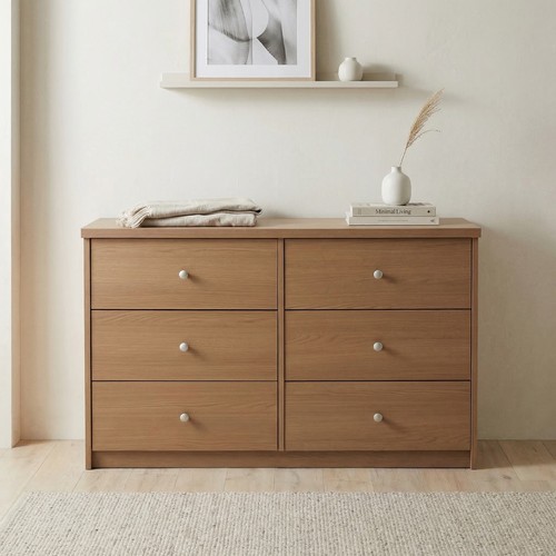 Freya drawer wide chest - 6-drawer, 3