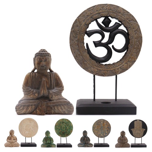 Handcarved wooden buddha feng - wooden,