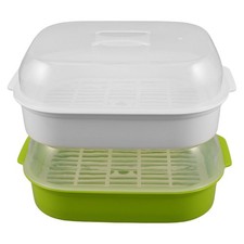  2 Pcs Microwave Steamer Fish Storage Container Dumpling Food Rack