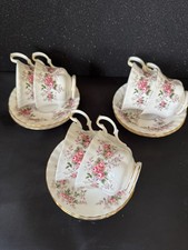 Royal Albert Lavender Rose Tea Trios – 1961 Vintage Bone China, England, Pair