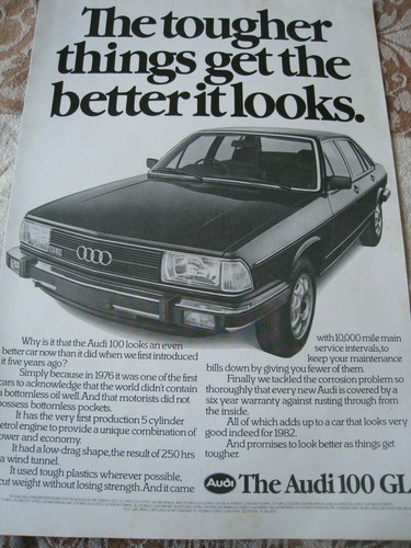 Audi 100 car - poster, advert