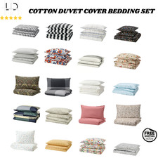 IKEA DUVET COVER 100% COTTON BEDDING SET QUILT COVERS SINGLE DOUBLE KING