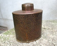 Antique Vintage Hammered / Beaten Copper Flask by Joseph Sankey & Son J.S & S
