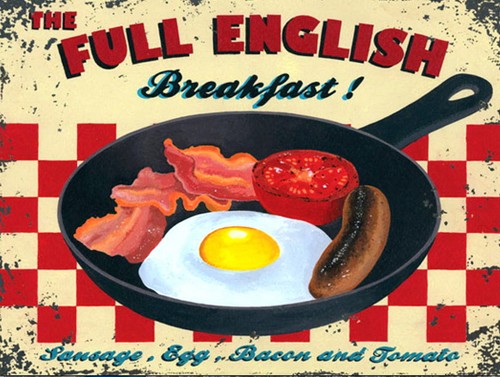 Full english breakfast retro - english,