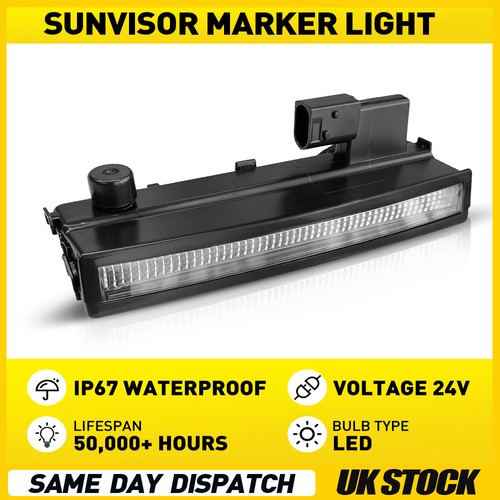24v white led sun visor - white,
