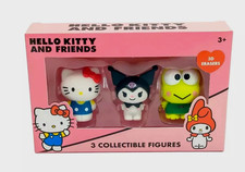 Hello Kitty And Friends Keroppi and Kuromi. 3 Collectible Figures 3D Erasers.
