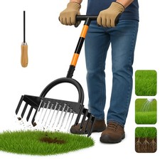 Lawn Aerator Tool - Heavy Duty Manual Spike Aerator for Soil, Pre-Assembled S