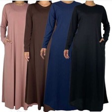 Womens Plain Abaya Black with