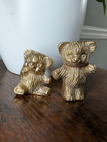 Vintage solid brass teddy - vintage,