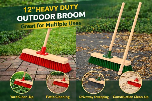 Outdoor garden broom - 12",