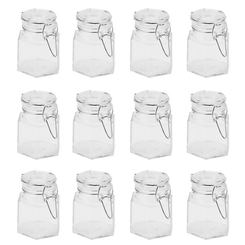 Hexagonal spice herb jars x12 - spice,