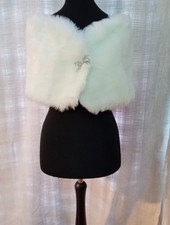 Womens Ivory Faux Fur Bridal