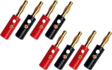 8x Gold Plated Banana Plugs