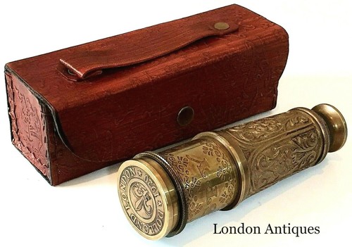 Vintage brass telescope - vintage,
