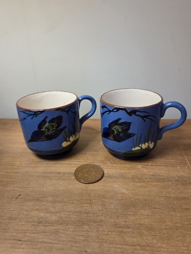Two blue longpark torquay ware - two,